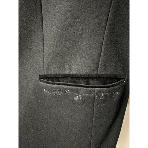 VINTAGE Italian Blazer Jacket 100% Wool 2 Buttons Pockets Mens Embroidered - Picture 5 of 13